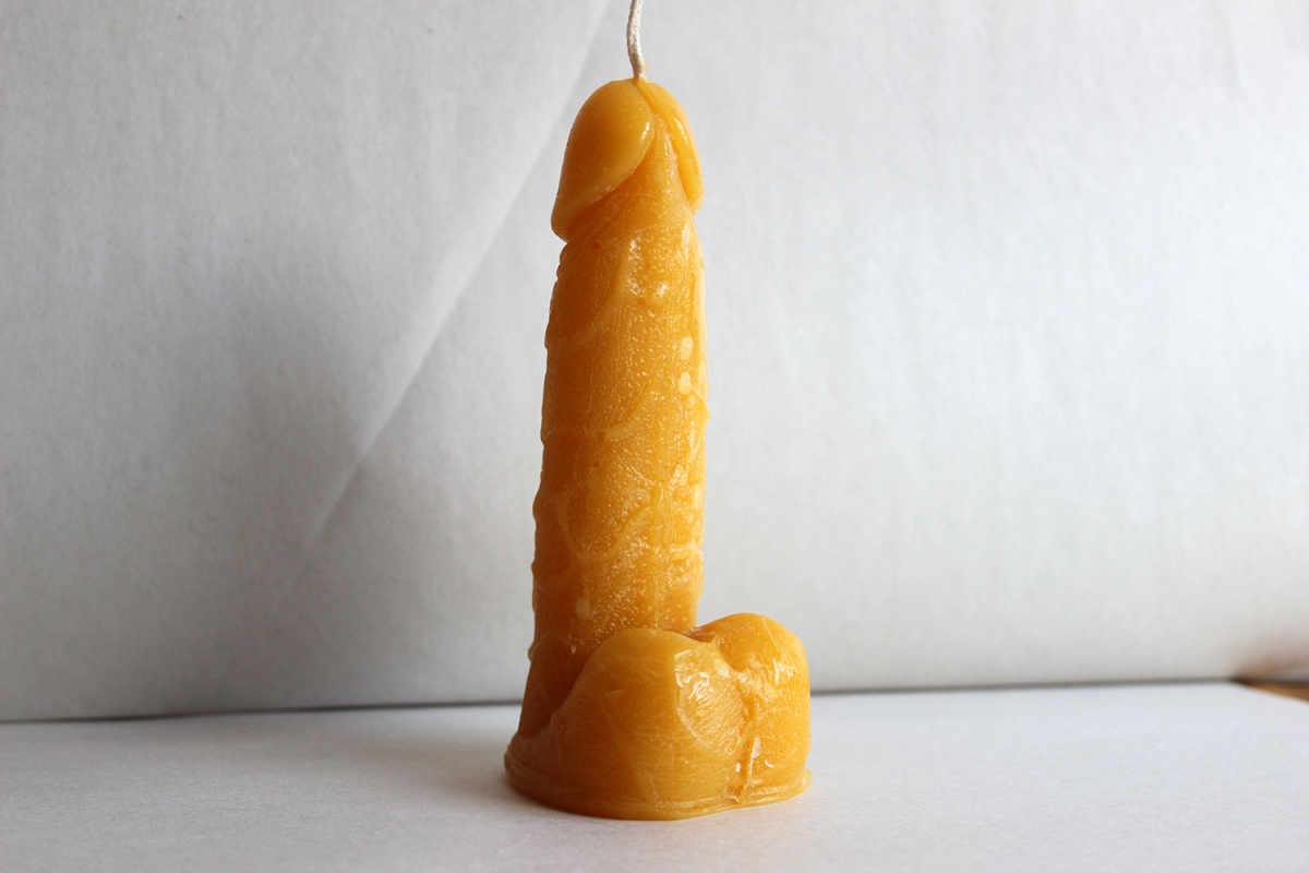 Mustard color candle