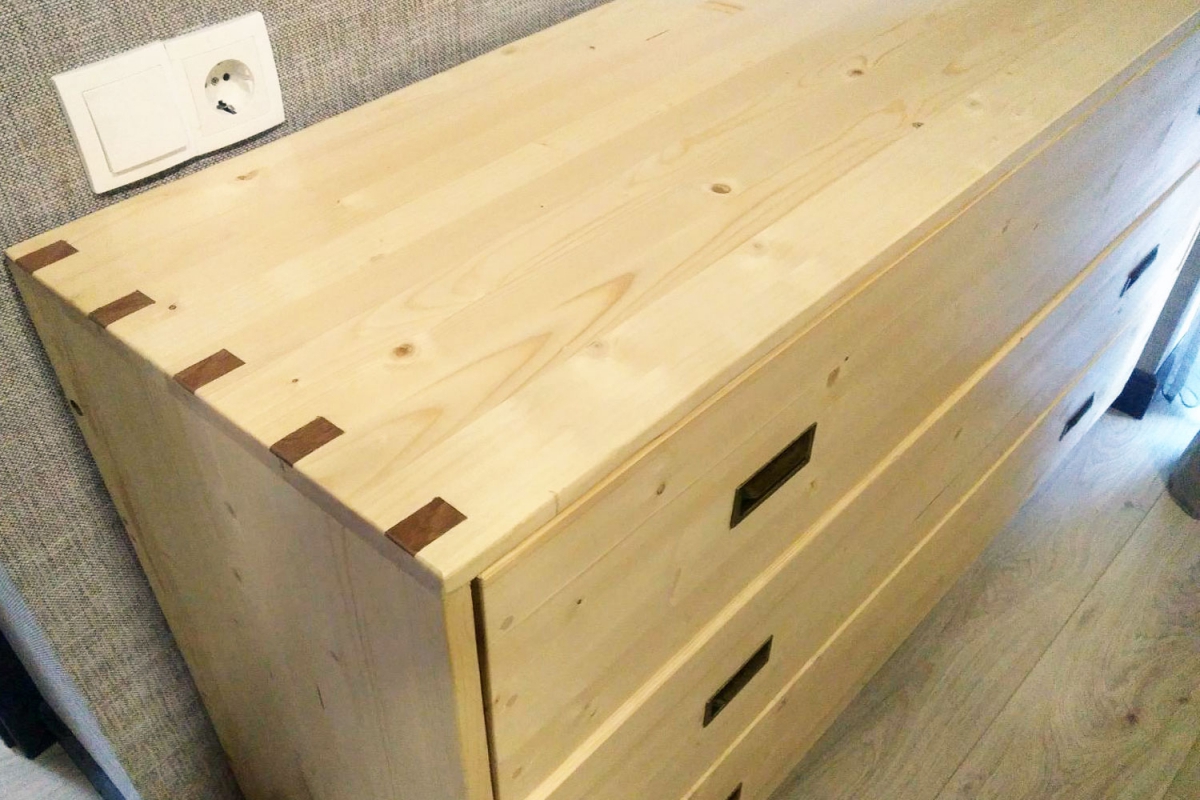 A wooden dresser